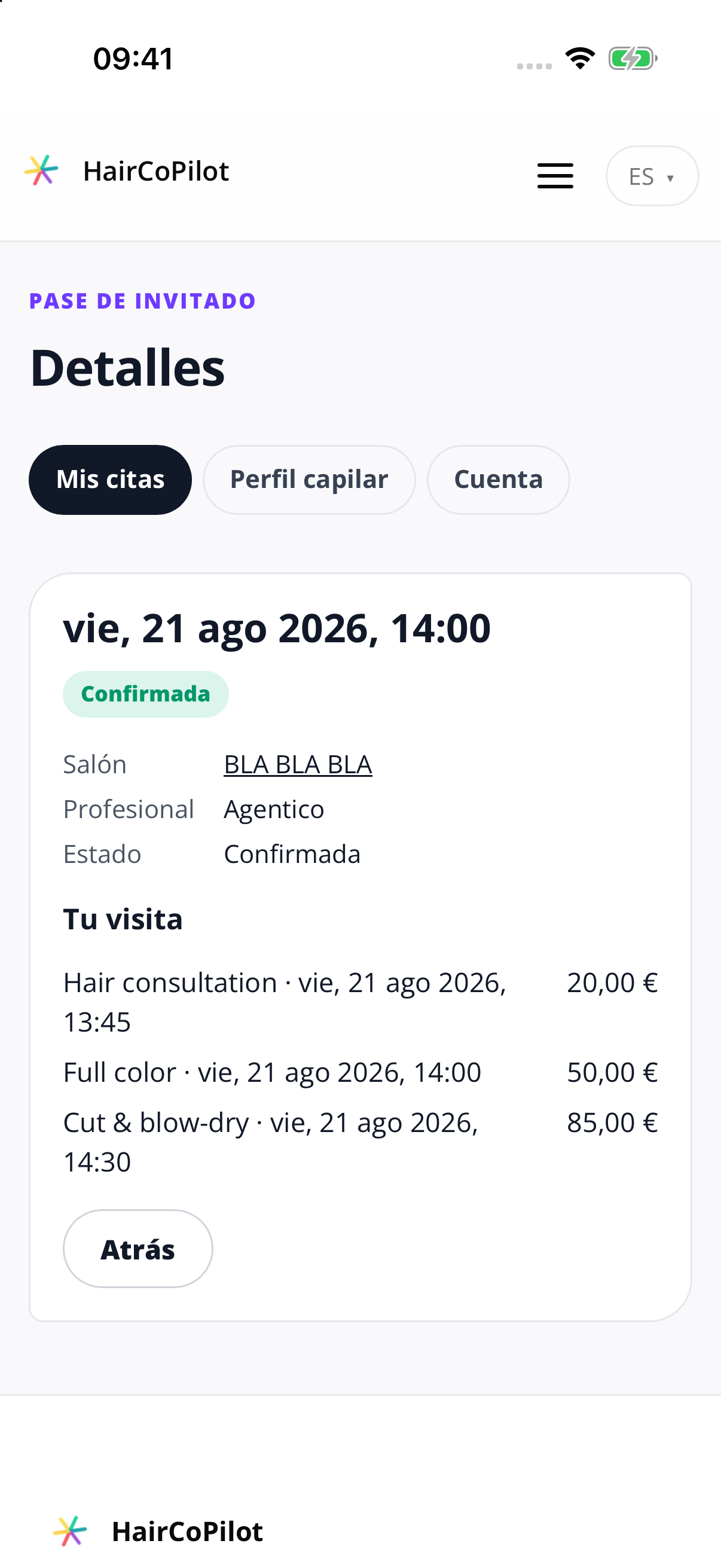 Revisa tu visita.