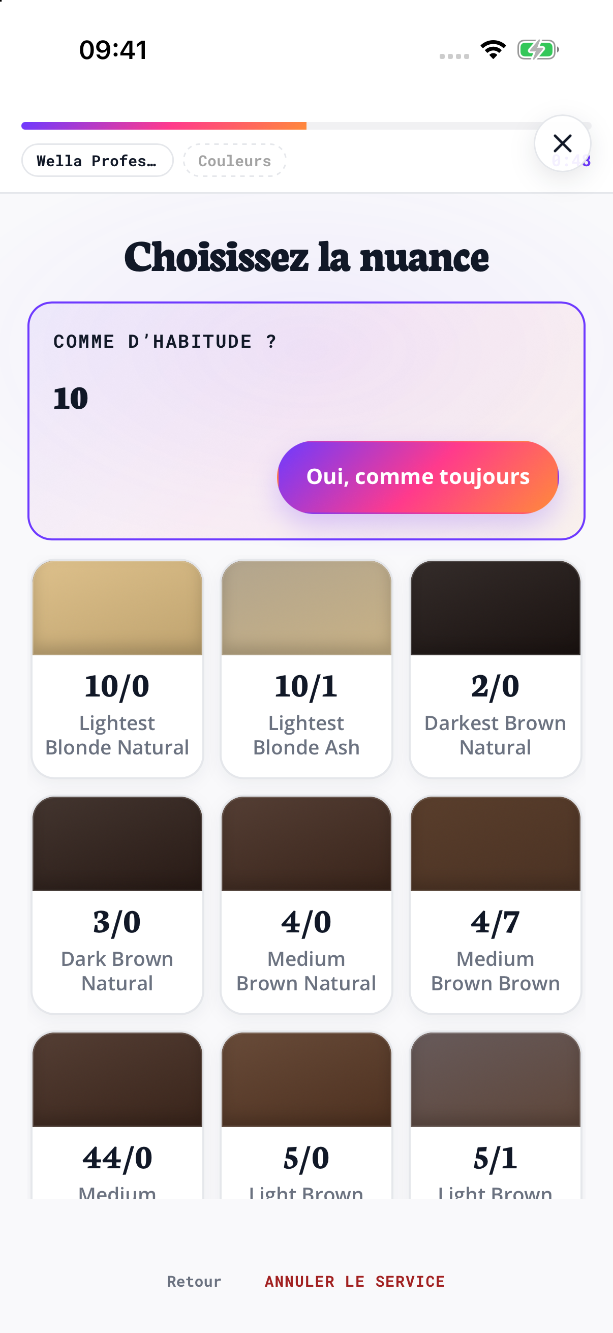 Choisissez vos nuances. Parcourez les codes et les échantillons de couleur du catalogue.