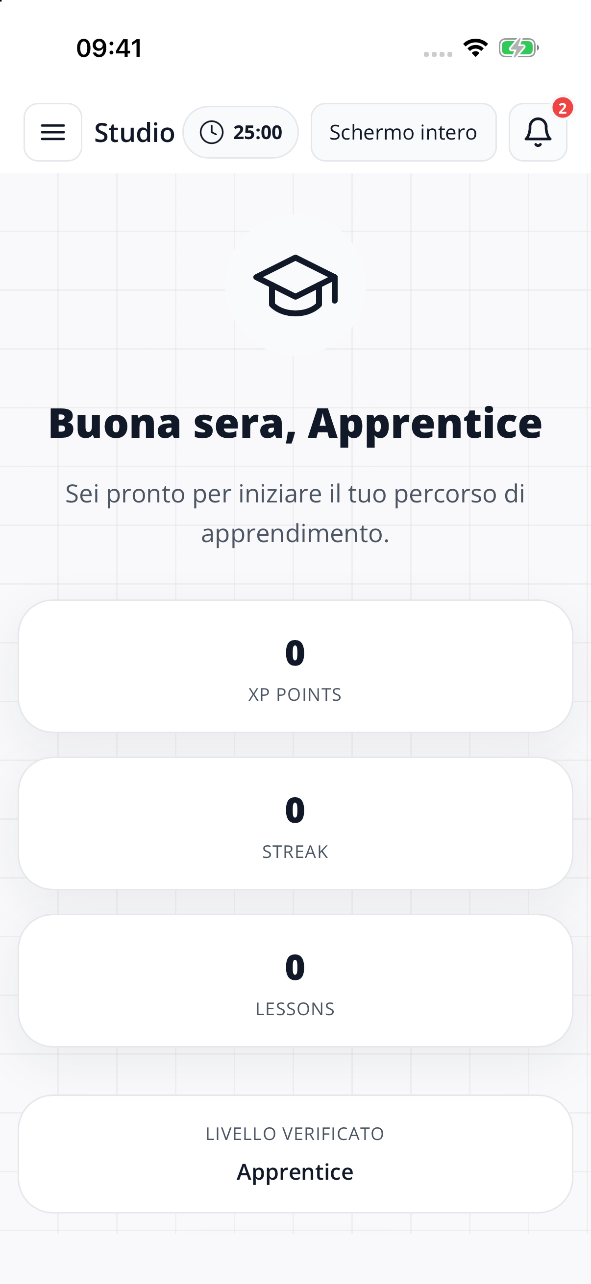 Studio — learning dashboard