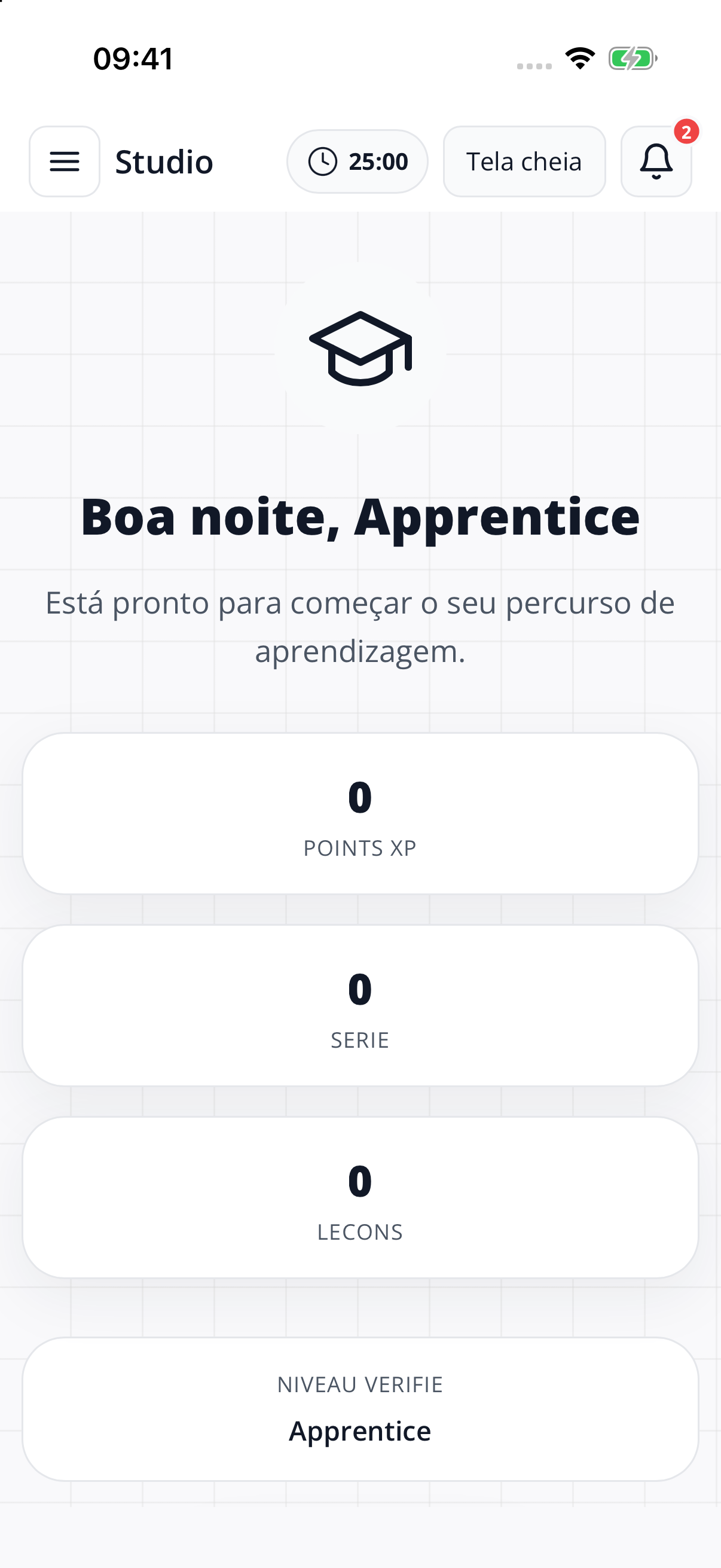 Studio — learning dashboard