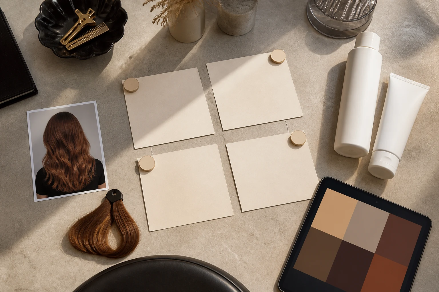 Personalised hair colour maintenance timeline with home care checkpoints and salon visits